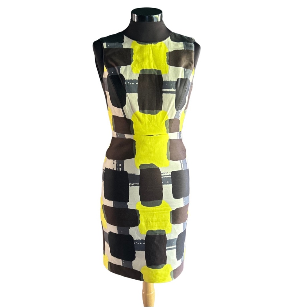 Kate Spade Sleeveless Della Dress | Abstract Color Block Cotton/Silk Dress
